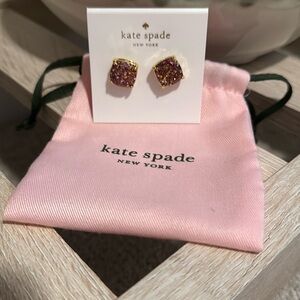 Kate Spade pink sparkle earring with dust bag